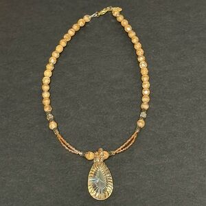 Creations Georgianni Handmade Beaded Butterscotch Crystal Necklace